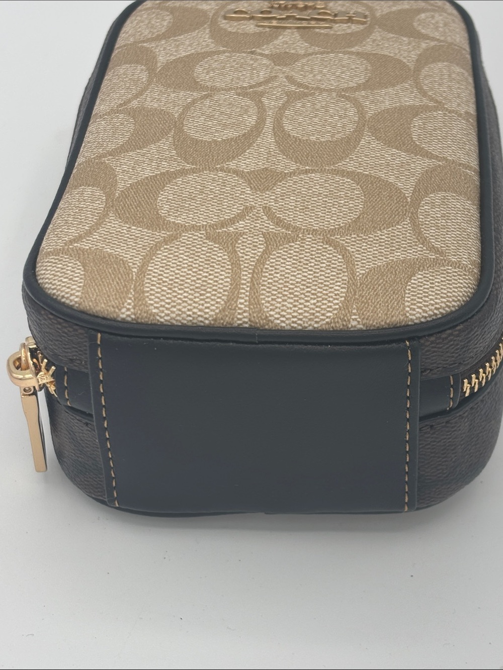 Coach Eva Signature Coated Canvas Phone Crossbody - Khaki and Brown - Picture 5 of 15